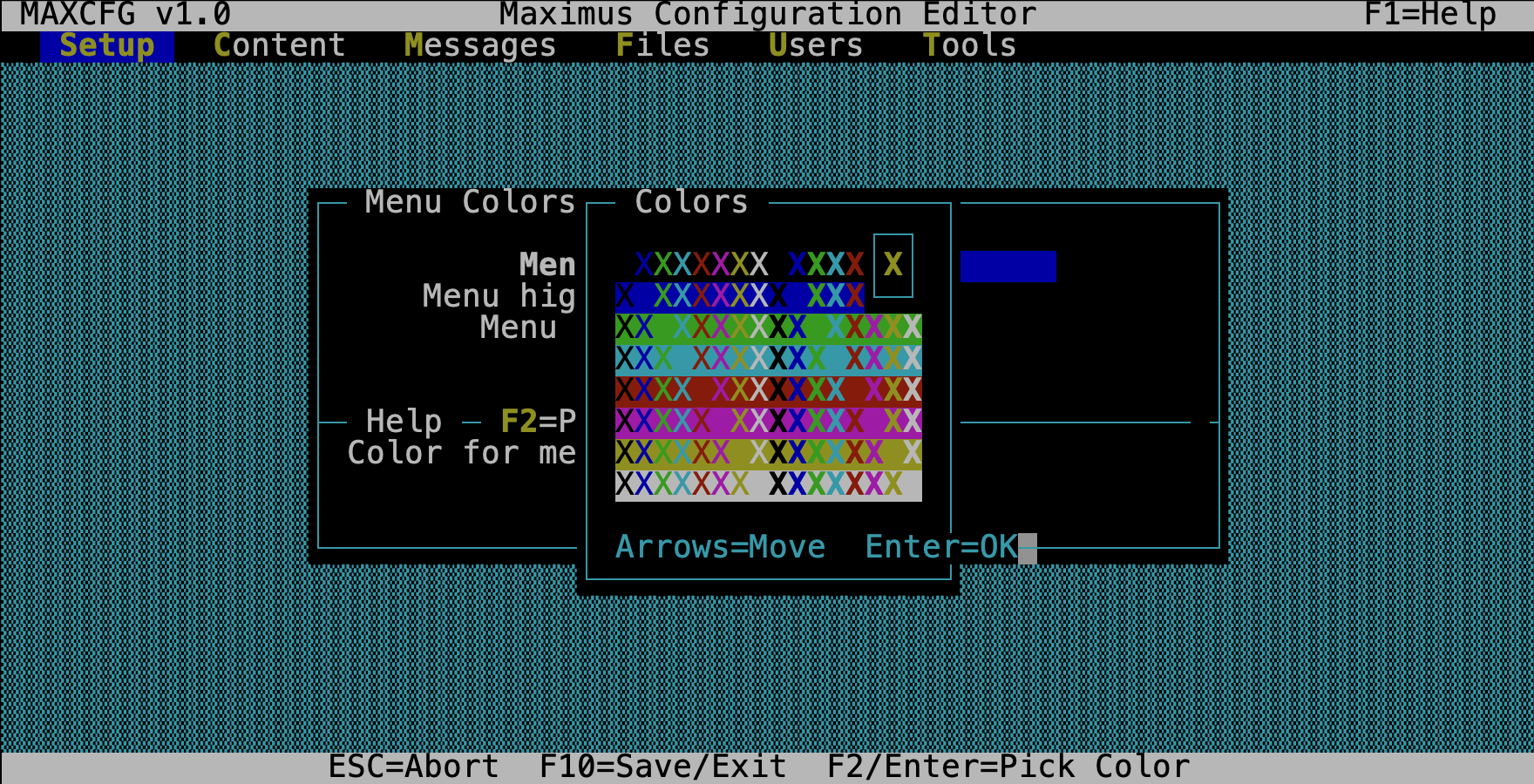 MaxCFG Default Colors Picker