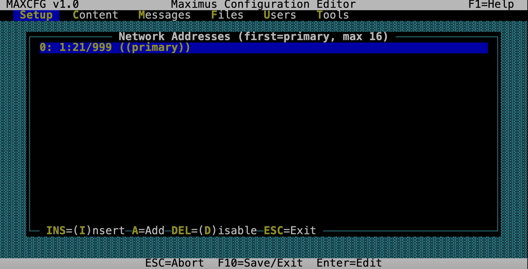 MaxCFG Network Addresses Editor